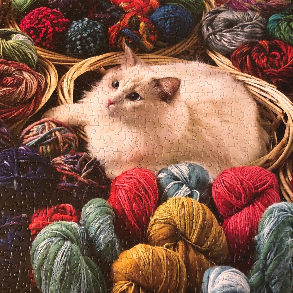 Yarn and Cat Cobble Hill 1000 Piece Jigsaw Puzzle - Picture 4 of 6